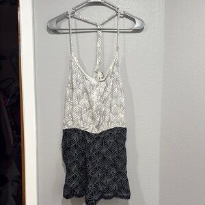 Roxy Monochrome Patterned Halter Romper